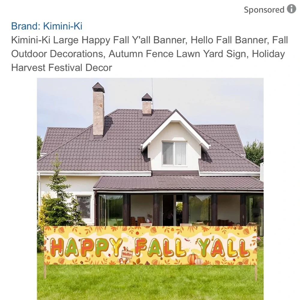 Happy Fall Y'all Banner, Hello Fall Banner, 118 x 19, Fall Outdoor Decorations,
